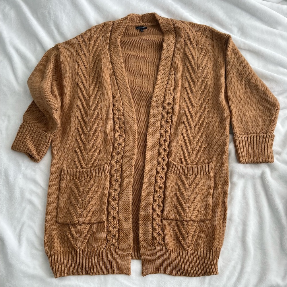 Who What Wear Wool Blend Camel Cardigan